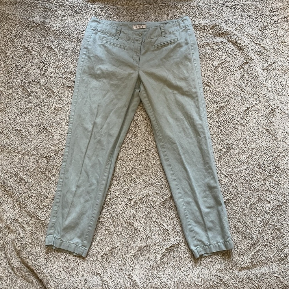 Loft Linen Blend Pants Trousers Womens Size 6 P Light Blue Business Casual